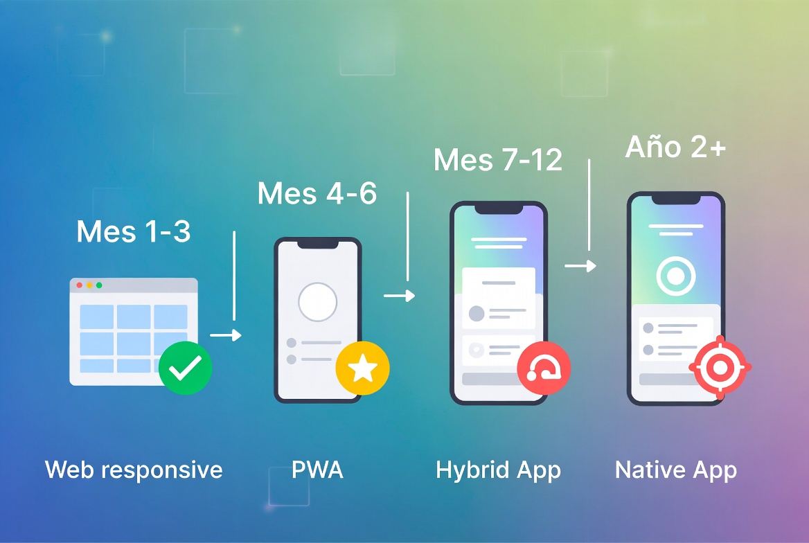 Camino progresivo para desarrollo de apps móviles - de web responsive a PWA y app nativa paso a paso